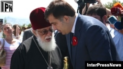 Президент Михаил Саакашвили и Католикос-Патриарх всея Грузии Илия II, 3-я годовщина российско-грузинской войны в августе 2008 года. Тбилиси, 08 августа 2011 г.