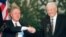 Former U.S. President Bill Clinton (left) and former Russian President Boris Yeltsin shake hands at the close of the Helsinki Summit on March 21, 1997.