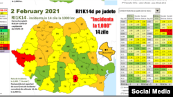 Romania - coronavirus map