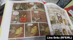 Comicsuri despre deportări, standul Institutului de studiere a regimurilor totalitare din Cehia la Târgul de Carte și Festivalul Literar de la Praga 2021.
