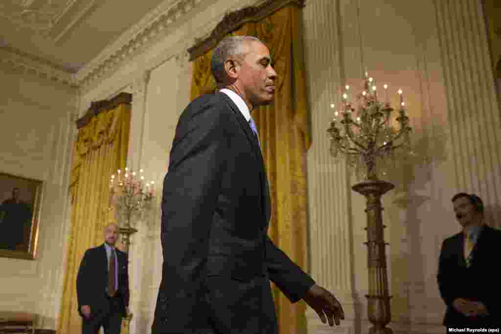 ژوییه سال&nbsp;۲۰۱۵ و باراک اوباما پس از رسیدن توافق تاریخی موسوم به برجام با ایران
