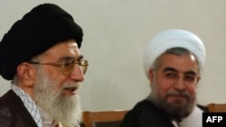 It appears Iranian Supreme leader Ayatollah Ali Khamenei (left) is onboard with new President Hassan Rohani's (right) change of tack in dealing with the West.