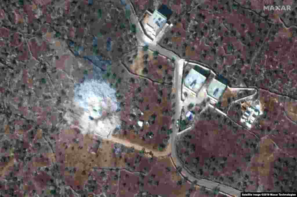 SYRIA -- Satellite image shows Al Baghdadi's residence after the raid on November 12, 2019