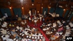 Electoral college delegates voted in the Sindh Province Assembly in Karachi.