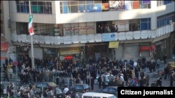 Protesters rally in solidarity with people in Egypt and Tunisia in Tehran on February 14.