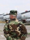 Moldova - president Igor Dodon vizits military air base in Marculesti