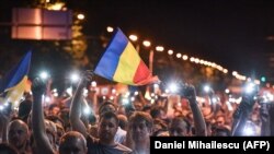 Антиправительственная акция в Бухаресте. 11 августа 2018 года.