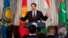 US Secretary of State Marco Rubio speaks at a reception with Central Asian states' foreign ministers at the State Department in Washington on November 5, 2025. 