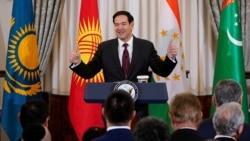 US Secretary of State Marco Rubio speaks at a reception with Central Asian states' foreign ministers at the State Department in Washington on November 5, 2025. 