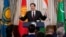 US Secretary of State Marco Rubio speaks at a reception with Central Asian states' foreign ministers at the State Department in Washington on November 5, 2025. 
