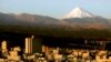 Mount Damavand, a potentially active volcano 66 km (41 miles) northeast of the Iranian capital Tehran. 