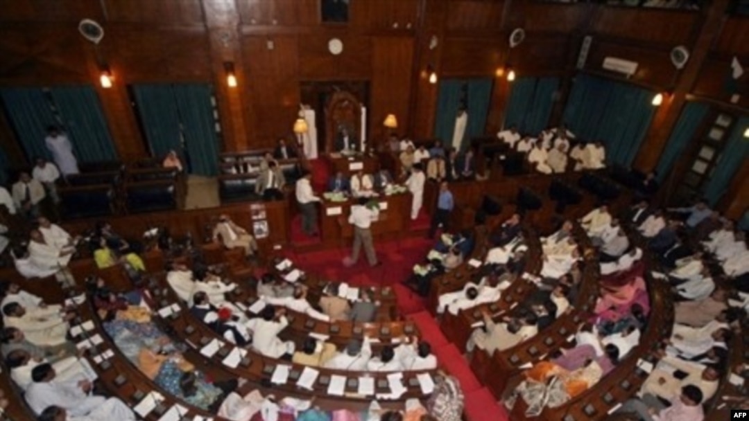 Electoral college delegates voted in the Sindh Province Assembly in Karachi.