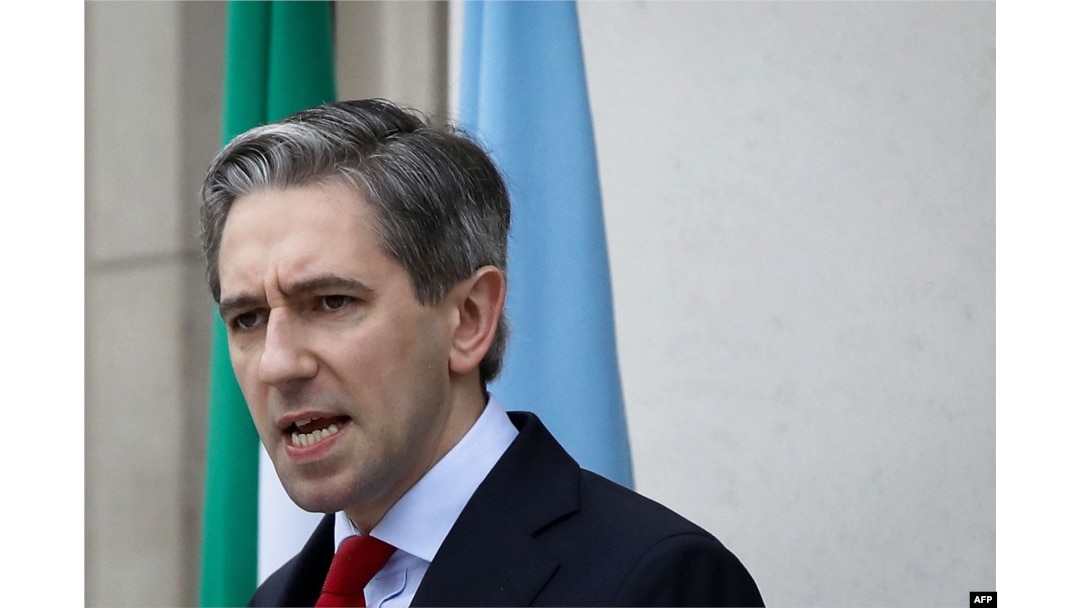 Premierul irlandez, Simon Harris, vorbind despre recunoașterea statului palestinian la 22 mai 2024.