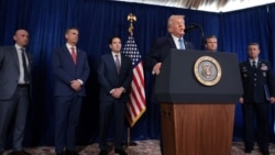 Дональд Трамп АҚШ-тың Венесуэладағы әскери операциясынан кейін баспасөз жиынын өткізіп тұр. Флорида, 3 қаңтар 2026 жыл. 