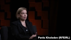 Ольга Айвазовська, голова правління ГО «Опора» під час інтерв'ю Радіо Свобода. Київ, 20 серпня 2026 року