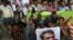 PAKISTAN -- Pakistani journalists protest to condemn an attack on their colleague, Ahmed Noorani, in photo, in Karachi, October 30, 2017