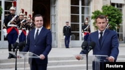 Kryeministri i Kosovës, Albin Kurti në takim me presidentin francez, Emmanuel Macron, në të kaluarën.