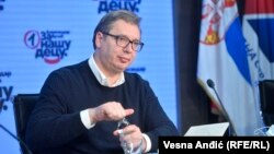 Predsednik Srbije Aleksandar Vučić na sednici predsedništva Srpske napredne stranke u Beogradu, 5. maj