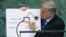 U.S. -- Benjamin Netanyahu, Prime Minister of Israel, draws a red line on a graphic of a bomb while addressing the United Nations General Assembly, New York, 27Sep2012