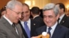 Armenia -- Agriculture Minister Sergo Karapetian (L), his predecessor Gerasim Alaverdian (C) and President Serzh Sarkisian at an agribusiness exhibition in Yerevan.