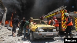 Pamje pas një sulmi në provincën Idlib në Siri