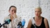 Svetlana Țihanovskaia și Maria Kolesnikova pe vremea când erau împreună, la o conferință de presă susținută la Minsk, pe 10 august 2020