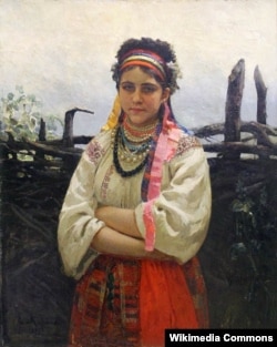 Картина Іллі Рєпіна «Українка біля тину», 1876 рік