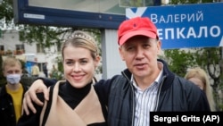 Вероника и Валерий Цепкало. Минск, 26 мая 2020 года