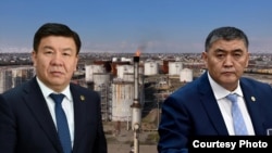 Қырғызстан салық қызметінің төрағасы Әлмамбет Шықмаматов (сол жақта) пен ҰҚМК-ның бұрынғы басшысы Қамшыбек Ташиев. Коллаж.