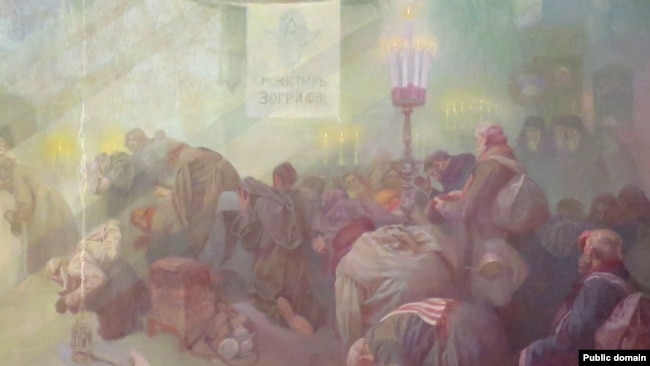 Фрагмент от картината "Светата гора на Атон" (1926 г.)