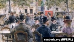 Люі Анэ Сабат’е, «Сцэна ў парыскай кавярні» (1884).