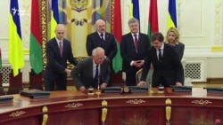 Оголені груди на зустрічі Порошенка та Лукашенка (відео)