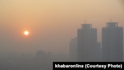 Air Pollution in Tehran skyline. Undated. FILE photo.