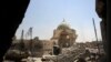 The ruins of the Al-Nuri Mosque in Mosul during the June 29 battle to retake the area from Islamic State (IS) militants.