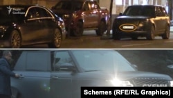 З-поміж припаркованих автівок «Схеми» звернули увагу на Range Rover, яким користується «слуга народу» Юрій Арістов