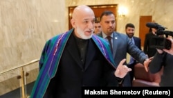 Former Afghan President Hamid Karzai in Moscow on February 5