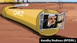 "Qaz problemi". Karikatura. Gündüz Ağayev.