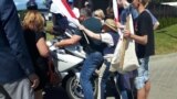 Belarus – The protest near the restaurant in Kurapaty, motorcylsit, June 9, 2018