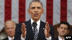 U.S. President Barack Obama delivers his final State of the Union address to a joint session of Congress in Washington on January 12.