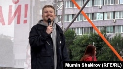 Поперечный на митинге в Москве, 2019 год