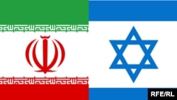 بیرق‌های اسرائیل و ایران 