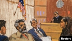 طرحی از حضور آصف مرچنت در دادگاه