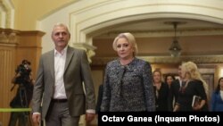 Liderul PSD și preşedintele Camerei Deputaţilor Liviu Dragnea și prim-ministrul Viorica Dăncilă, la Comitetul Executiv al formațiunii