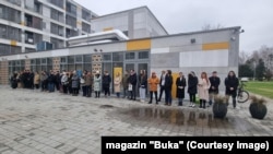 Skup pred zgradom Studentskog kulturnog centra, Banjaluka, 13. decembar 2024. 