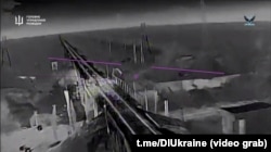 Атака на мост через Северо-Крымский канал. Скриншот кадра видео ГУР https://t.me/DIUkraine