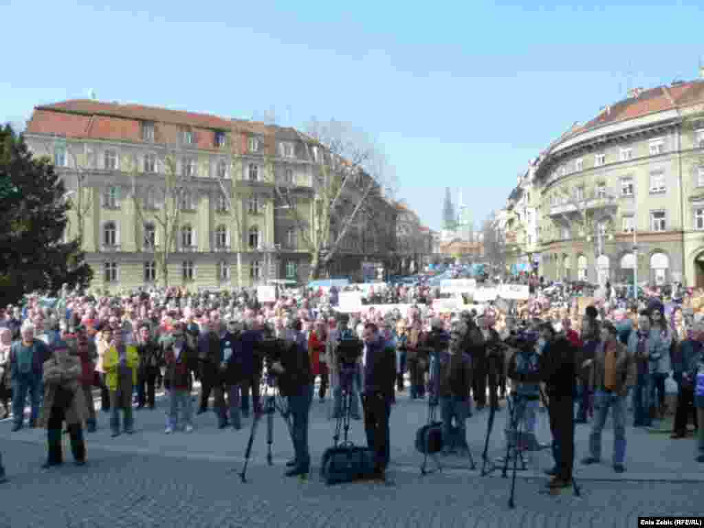 Prosvjedi umirovljenika u Zagrebu, 23. ožujka 2011, Foto: Enis Zebić/RSE