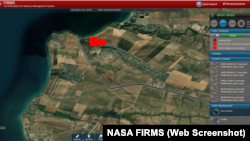 Дадзеныя сэрвісу NASA FIRMS аб пажары ў вёсцы Углавое Бахчысарайскага раёну Крыму, 2 траўня 2025 году