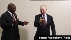 Cyril Ramaphosa i Vladimir Putin tokom susreta u Sočiju, 23. oktobar 2019.