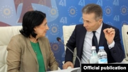 Кандидат в президенты Саломе Зурабишвили и Бидзина Иванишвили