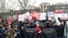 Armenia -- Supporters of Armenia's three leading opposition forces rally outside the parliament building in Yerevan, 28Feb2012.